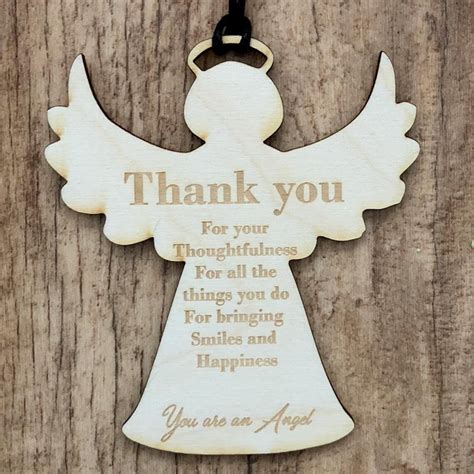 Thank You Guardian Angel Wooden Plaque T Etsy Uk