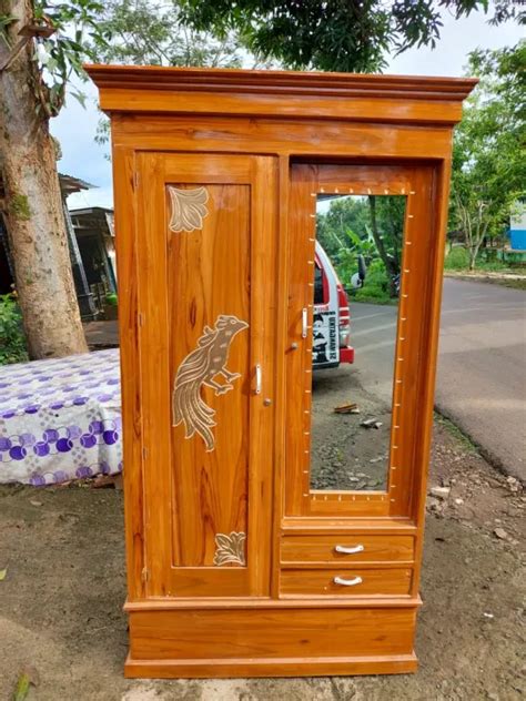 Lemari 2 Pintu Kayu Jati Lemari Pakaian Kayu Jati 2 Pintu Lemari