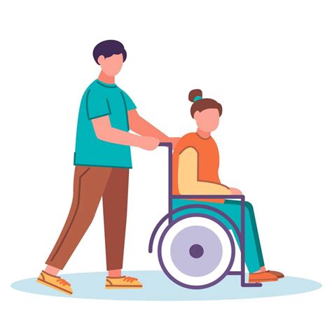 Vector Illustration Of Elderly Woman Sitting In A Wheelchair Cartoon