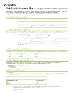 Form Fidelity Defined Contribution Retirement Plan K Salary