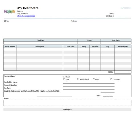 Excel Rental Invoice Template