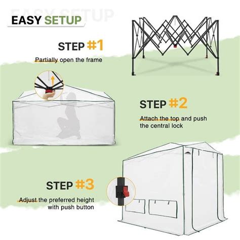 8x6 Portable Heavy Duty Walk In Pop Up Greenhouse Heavy Duty Woven