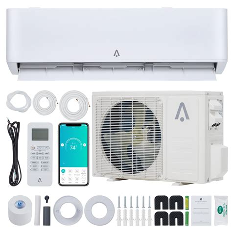 12000 Btu Mini Split Ac Unit 19 Seer Wall Mounted Ductless Heat Pump Wifi 115v