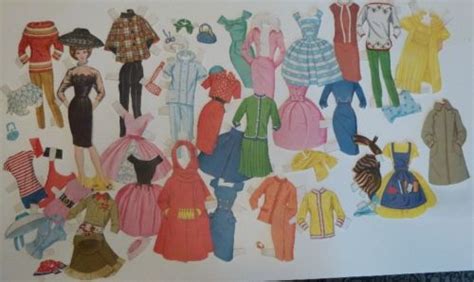 Vintage Mattel 1962 Barbie Paper Doll Plus 49 Clothing And Accessory