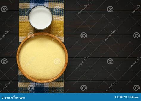 Raw Semolina And Milk Stock Image Image Of Breakfast 51425715