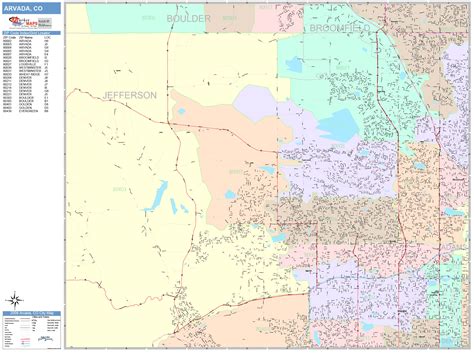 Arvada Colorado Wall Map Color Cast Style By Marketmaps