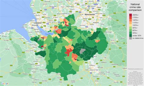 Cheshire violent crime statistics in maps and graphs. January 2025