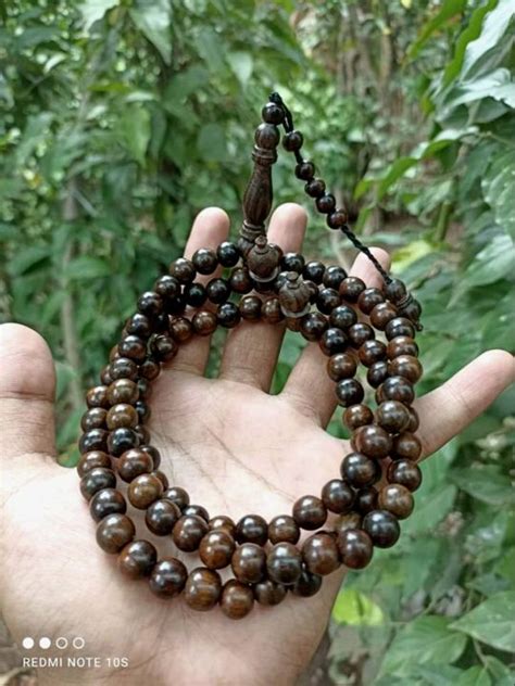 TASBIH 99 Butir GAHARU RAMIN BUAYA Kalimantan Harum Wangi Natural Kayu