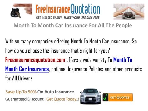 Cheapest Month To Month Car Insurance - Car Insurance