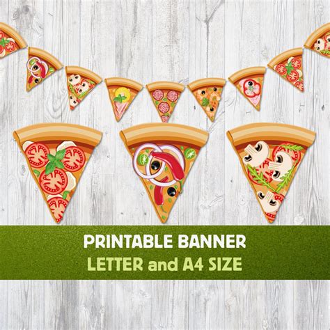 Pizza Printable Banner Pizza Party Banner Pizza Garland Etsy