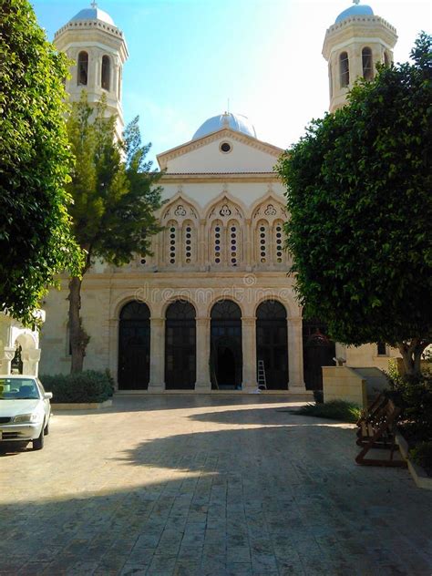 The Beautiful Orthodox Church Of Agios Ermogenis In Cyprus Stock Photo