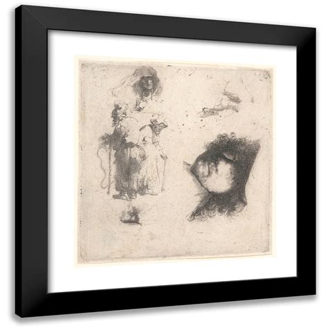 Rembrandt Van Rijn X Black Modern Framed Museum Art Print Titled