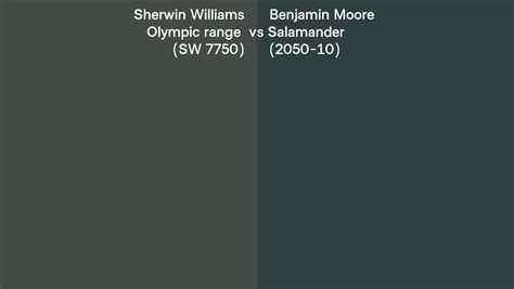 Sherwin Williams Olympic Range Sw Vs Benjamin Moore Salamander