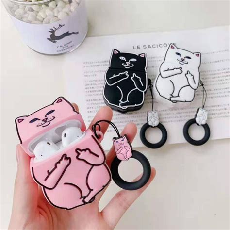 Buy New Cartoon Cat Airpods Case Protective Airpods 2 Silicone Wireless Bluetooth Earphone Case