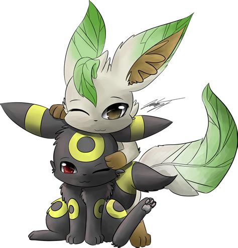 umbreon and leafeon by TheRealPhoenix on DeviantArt