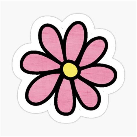 Pink Daisy Sticker For Sale By Tumblrrr Redbubble