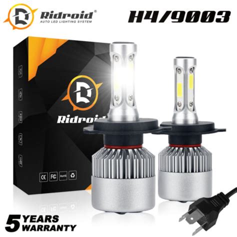 H4 9003 Led Headlight Bulbs Conversion Kit Hilow Dual Beam For Car