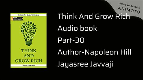 Think And Grow Rich Audio Book Part 30 Author Napolean Hill