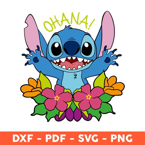 Ohana Alien Svg Ohana Stitch DXF SVG PNG Files Lilo Sti Inspire