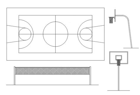 Basketball Court Cad File Cadbull