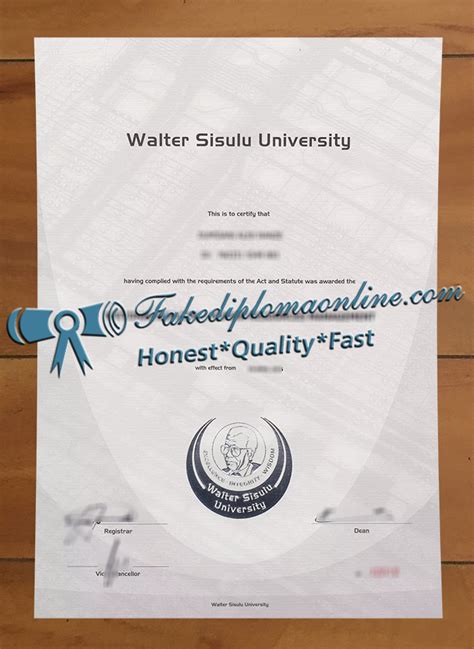 Purchase Walter Sisulu University Diploma Buy Wsu Degree Online