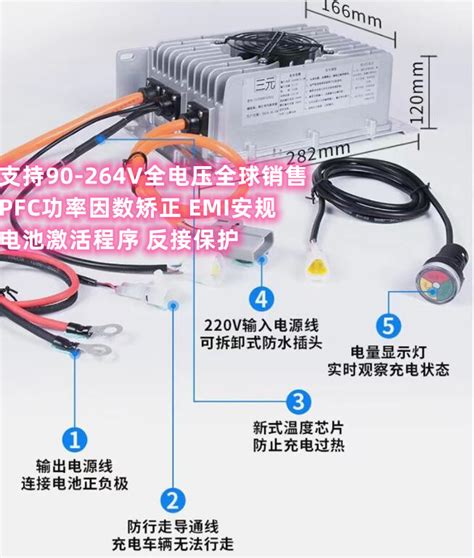 电动车48v60v72v观光车锂电充电器四轮巡逻车扫地机84v25a109v20a 虎窝淘