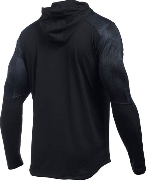 Under Armour Synthetic Select Shooting Hooded Long Sleeve Basketball Shirt In Blackblacksteel