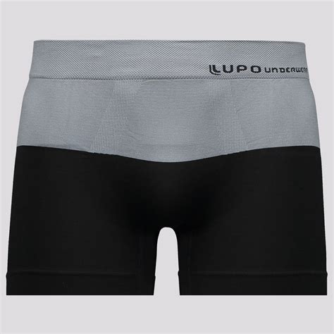 Cueca Boxer Lupo Microfibra Cinza E Preta Futfanatics