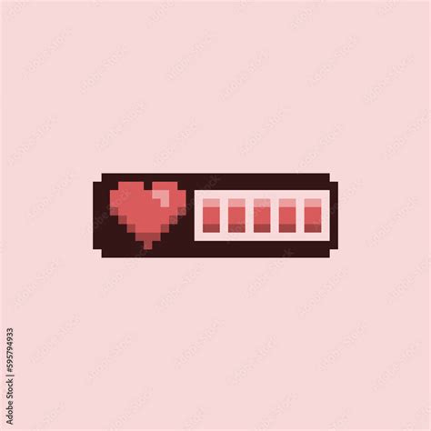 Pixel Art Health Bar With Red Color Good For Your Game Asset And