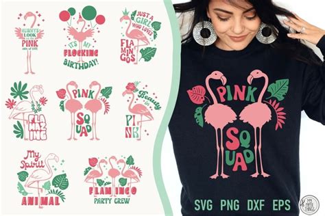 Pink Flamingo Svg Bundle