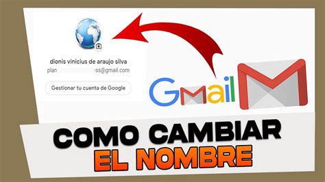 Como Cambiar Mi Nombre De Gmail Pc Youtube