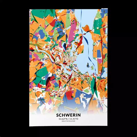 Poster Schwerin Im Stil Kandinsky Urbanmapdesign