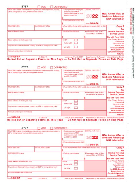 Fillable Online HSA Archer MSA Or Medicare Advantage MSA Information