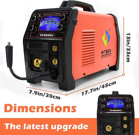 HITBOX 5 In 1 Intelligent Aluminum MIG Welder 200Amp 110V 220V Smart