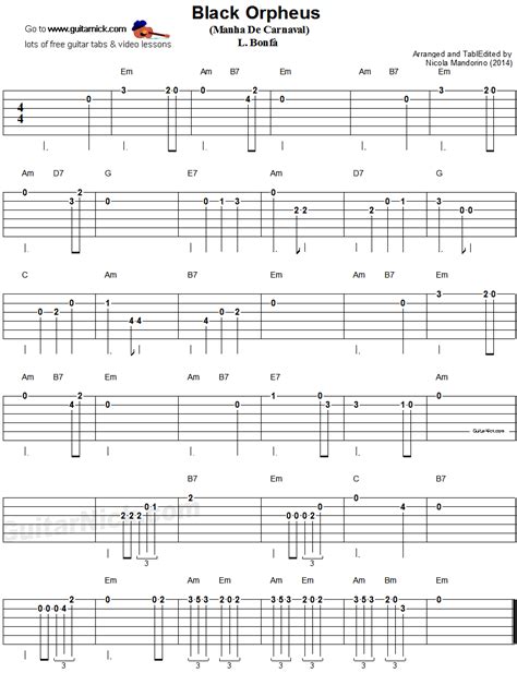 Black Orpheus Guitar Chords