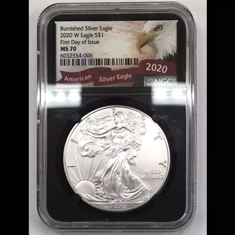 2020 W Silver Eagle NGC MS 70 Burnished First Day Of Issue Old Pueblo