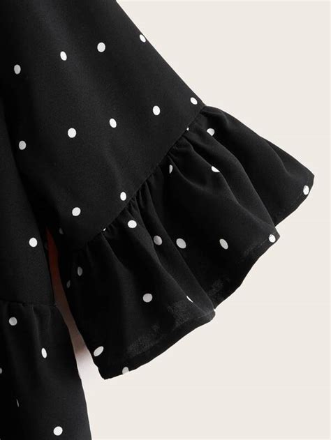 Shein Lune Plus Polka Dot Peplum Blouse Shein Uk