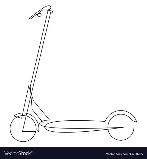 Continuous Line Drawing Of Scooter Stand Up Vector Image