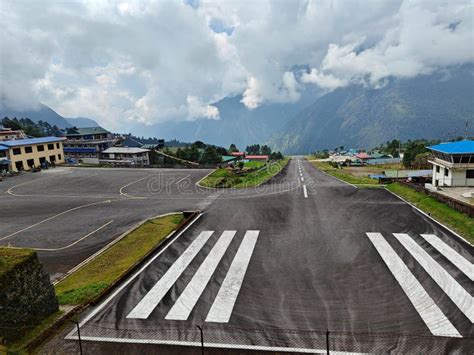 Lukla Airport Runway In The Himalayas A Point Of Entry For