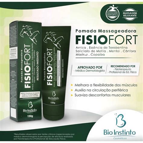 Caixa Pomadas Massageadora Fisiofort Verde G Bio Instinto