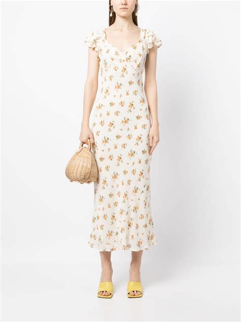 Reformation Lisola Floral Print Midi Dress In Nicola ModeSens