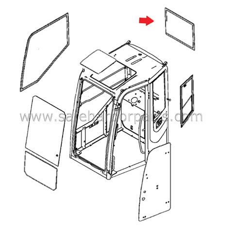 4684425 John Deere Excavator Rear Glass