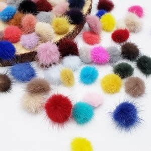 Mink Pom Poms Mink Pompom Mini Pom Pom Mini Pompoms Mini Poms Fur Pom