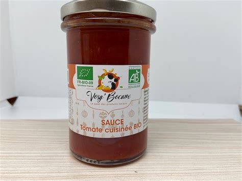 Sauce tomate cuisinée bio 275 g Sas Vosg bocaux Locavor fr