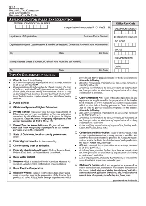 Oklahoma Ag Sales Tax Exemption Form