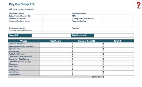 South African Payslip Template