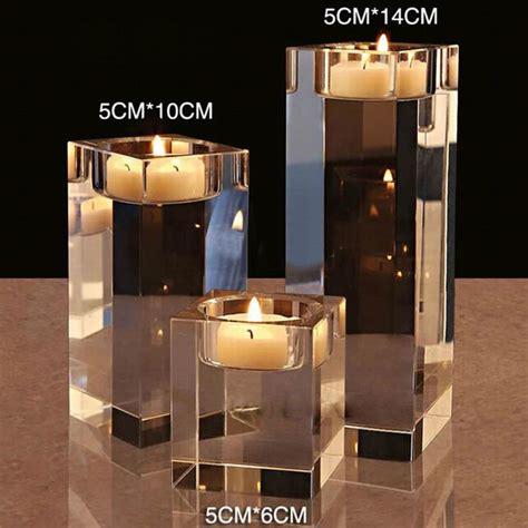 Modern Chunky Crystal Candle Holders Tealight Religious Contemporary C Houseboutique