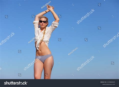 Beautiful Woman Sexy Bikini On Beach Stock Photo 2159860645 Shutterstock
