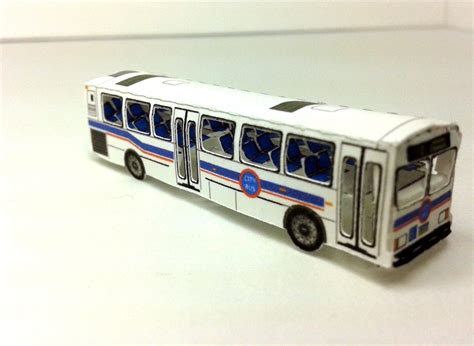 Miniature Paper Model City Bus Paper Craft Kit By Customzscales