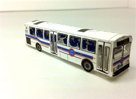 Miniature paper model City Bus Paper Craft Kit by CustomZScales